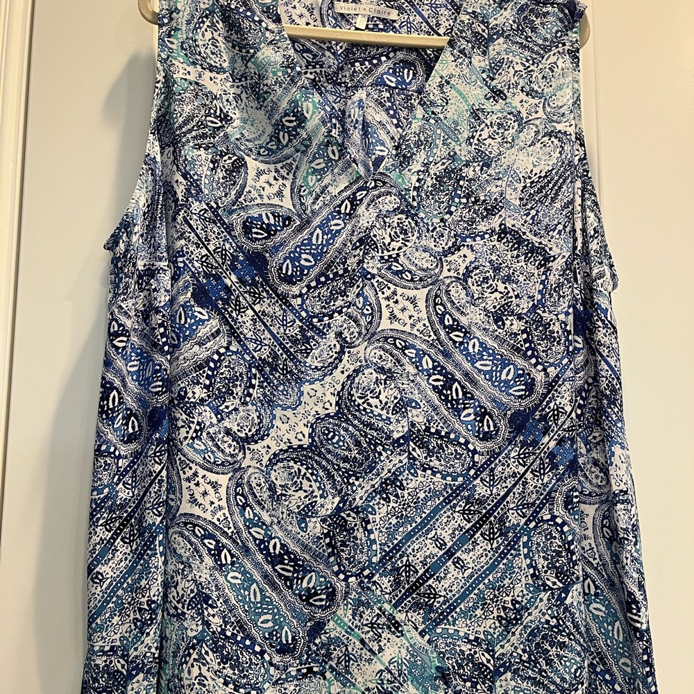 Violet & Claire Blue and White Paisley Blouse